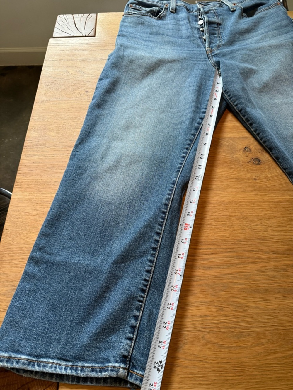 Levi's High-Rise Button-Fly Jeans in Medium Blue Wash